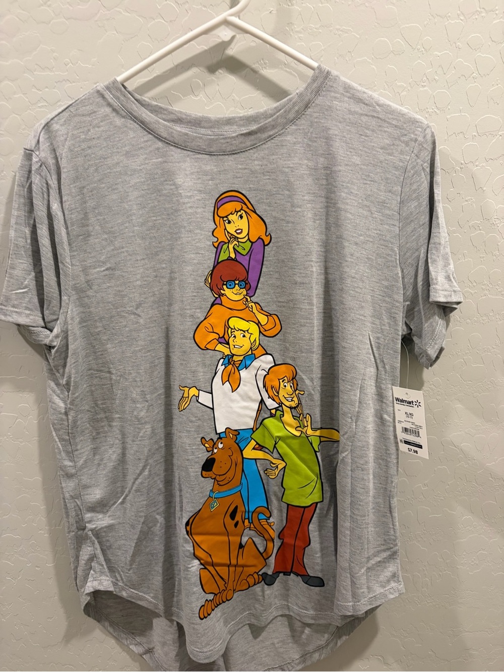 Scooby-Doo Gray Mystery Inc Character Stack Graphic T-Shirt XL 15β17
